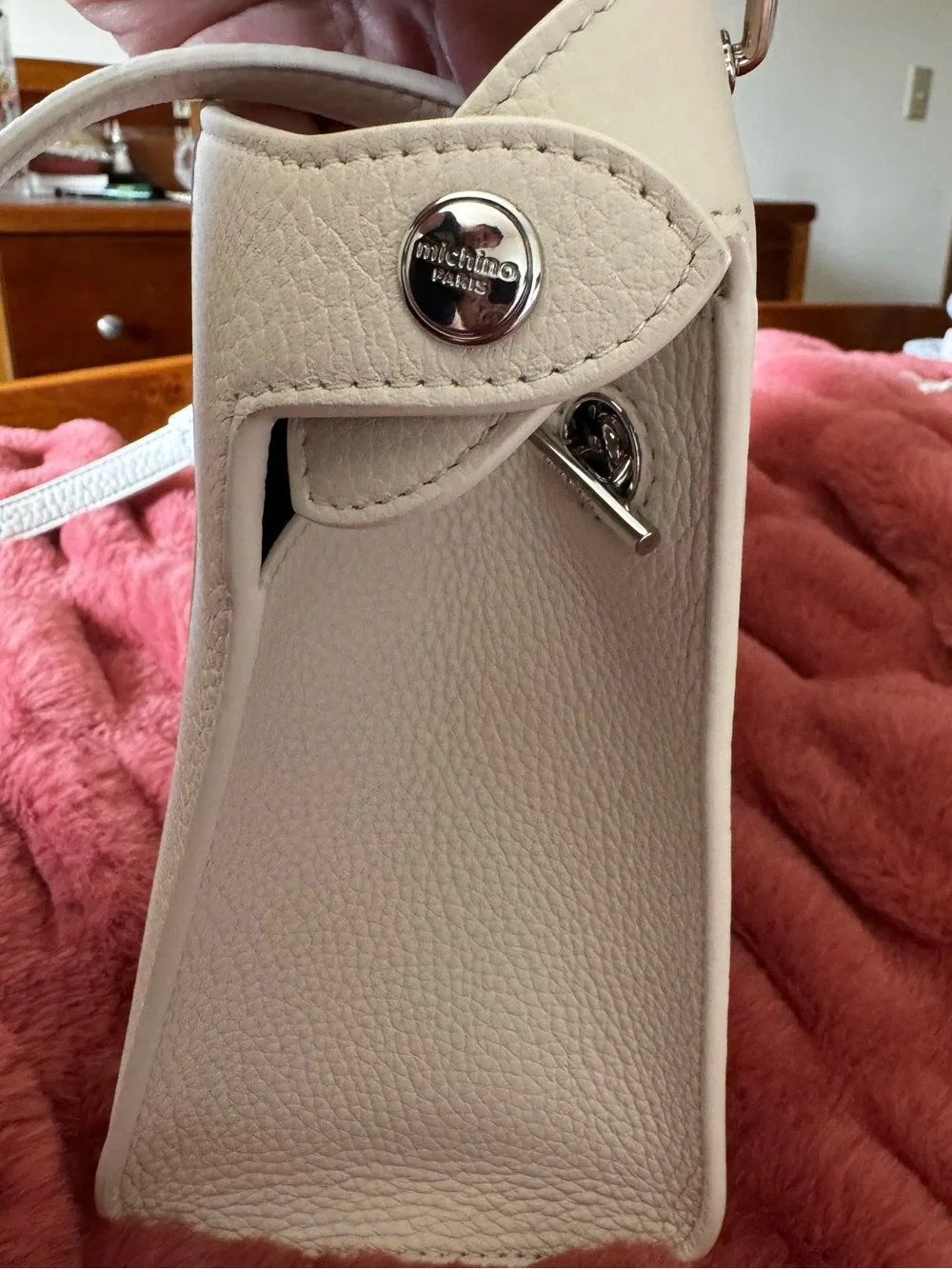 Michino Mini Craie Leather Satchel - Craie (Cream)